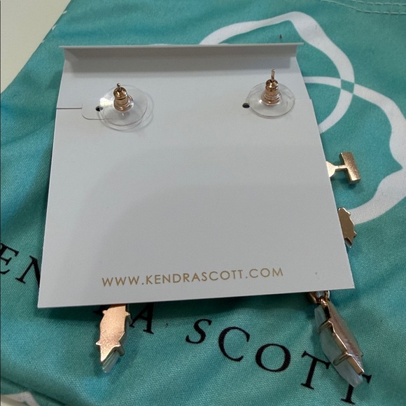 Kendra Scott Iridescent and Gold Drop Earrings - Picture 3 of 3
